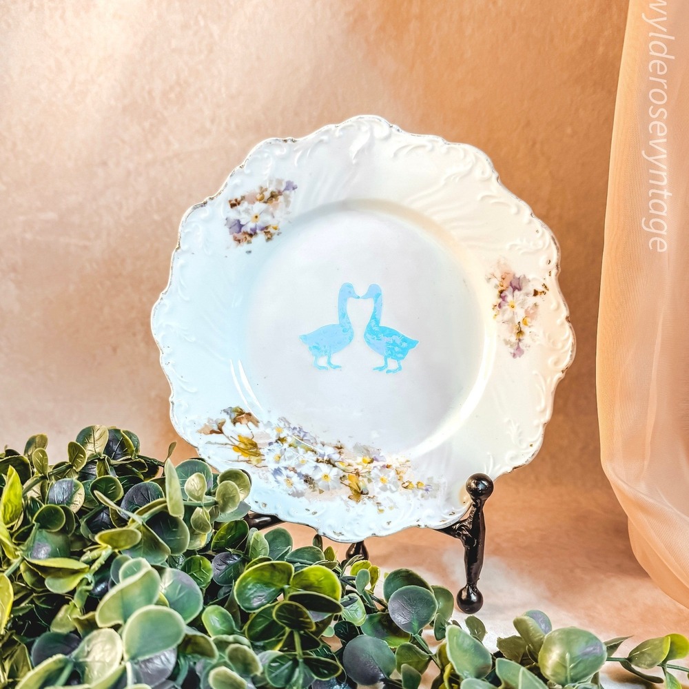 Holographic‎ Geese on an Antique Plate